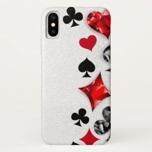 トランプのポーカー選手ギャンブラー遊のカードがラスベガスに似合う iPhone X ケース