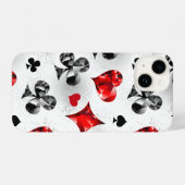 トランプのポーカー選手ギャンブラー遊のカードがラスベガスに似合う iPhoneケース (裏面横)