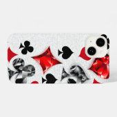 トランプのポーカー選手ギャンブラー遊のカードがラスベガスに似合う iPhoneケース (裏面横)