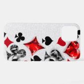 トランプのポーカー選手ギャンブラー遊のカードがラスベガスに似合う iPhoneケース (裏面横)