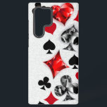 トランプのポーカー選手ギャンブラー遊のカードがラスベガスに似合う SAMSUNG GALAXY S22 ULTRAケース<br><div class="desc">ポリゴンのカードシンボルを使用したグレー遊のテクスチャ付き背景。のカー遊ド、ハート、ダイヤモンド、スペード、クラブのシンボル。</div>