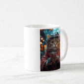 トランプのポーカー顔の小僧クールと穏やかな猫芸術 コーヒーマグカップ (正面右)