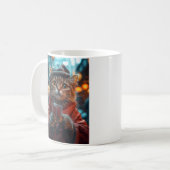 トランプのポーカー顔の小僧クールと穏やかな猫芸術 コーヒーマグカップ (正面左)