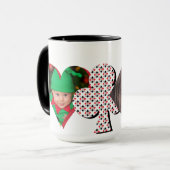 トランプのポーカー顔パーソナライズされたフォトコラージュ マグカップ (正面左)