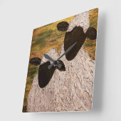 トランプのポーカー顔羊 スクエア壁時計 (傾斜)