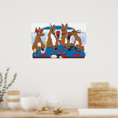 トランプのポーカー顔鹿 ポスター (キッチン)