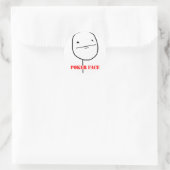 トランプのポーカー顔-ミーム ラウンドシール (バッグ)