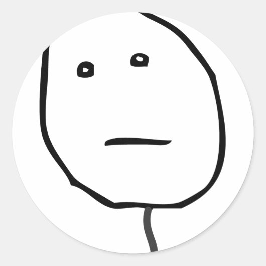 トランプのポーカー顔 ラウンドシール (正面)