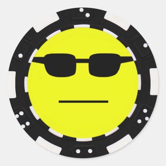 トランプのポーカー顔 ラウンドシール (正面)