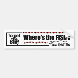 トランプのポーカー魚バンパーステッカー バンパーステッカー