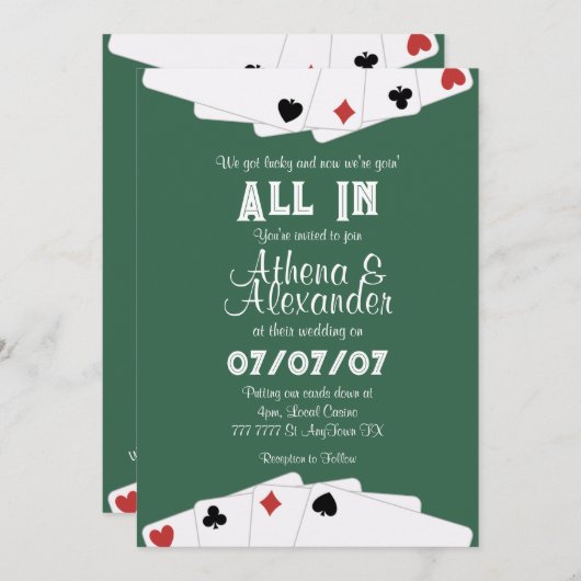 トランプのポーカー/カジノをテーマにした結婚式招待状 招待状