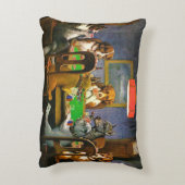 トランプのポーカー、クッション、クーリッジ著芸術を遊んでいる犬 アクセントクッション (裏面(縦))