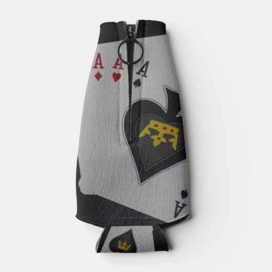 トランプのポーカー、クワッドエイススタッビーホルダー。 ボトルクーラー (裏面)