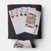 トランプのポーカー、クワッドジャックはスタッビーホルダー。 缶クーラー (裏面)