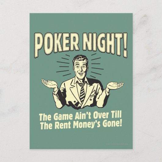 トランプのポーカー：ゲームオーバー ポストカード (正面)