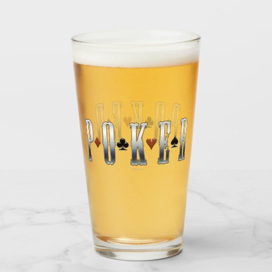 トランプのポーカー タンブラーグラス (ドリンク正面)
