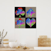 トランプのポーカー:トランプのポーカーセット落書き愛好家 ポスター (キッチン)