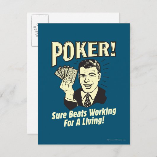 トランプのポーカー:ビートが生計を立てている ポストカード (正面/裏面)