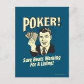 トランプのポーカー:ビートが生計を立てている ポストカード (正面)