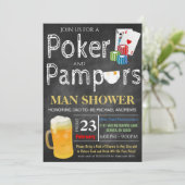 トランプのポーカー&ビールベビーシャワー招待状 招待状 (スタンド正面)