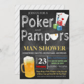 トランプのポーカー&ビールベビーシャワー招待状 招待状 (正面/裏面)