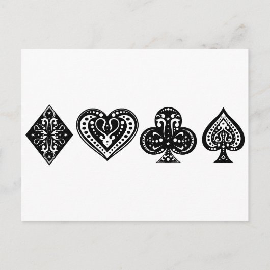 トランプのポーカー ポストカード (正面)