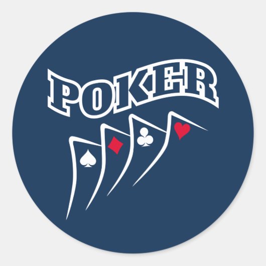 トランプのポーカー ラウンドシール (正面)