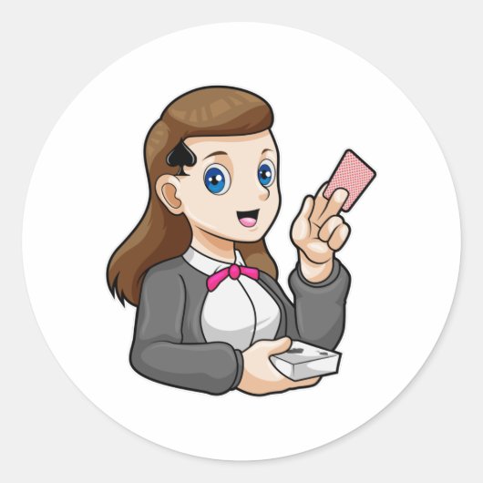 トランプのポーカー ラウンドシール (正面)