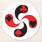 トランプのポーカー ラウンドペーパーコースター (正面)
