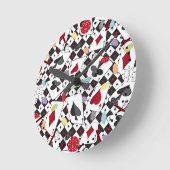 トランプのポーカー ラウンド壁時計 (傾斜)