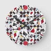 トランプのポーカー ラウンド壁時計 (正面)