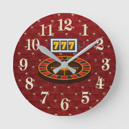 トランプのポーカー ラウンド壁時計