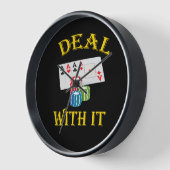 トランプのポーカー 壁時計 (傾斜)