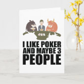 トランプのポーカー – 私はトランプのポーカーと多分3人が好き カード (黄色い花)