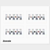 トランプのポーカー 長方形シール (シート)