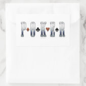 トランプのポーカー 長方形シール (バッグ)