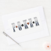 トランプのポーカー 長方形シール (封筒)