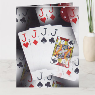 トランプのポーカー,_Quad_Jacks,_Big_Greeting_Card カード