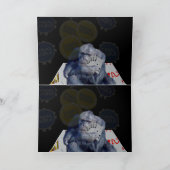 トランプのポーカーChimp Champion 3Dエフェクト誕生日カード カード (内部)