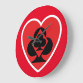 トランプのポーカーNEW pixelat by Masanser ラージ壁時計 (傾斜)