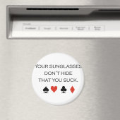 トランプのポーカーTシャツ：「サングラスは隠さない マグネット (インサイチュ (食洗機))