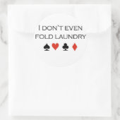 トランプのポーカーTシャツ:「洗濯も折れない」 ラウンドシール (バッグ)