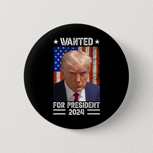 トランプのマグのショットは米国のために欲しかった。社長2024 1 缶バッジ (正面)