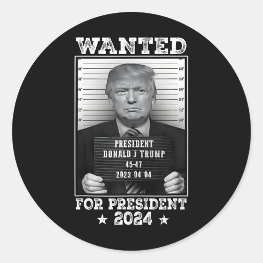 トランプのマグのショットは米国のために欲しかった。社長2024 2 ラウンドシール (正面)