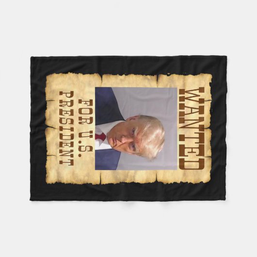 トランプのマグのショットは米国のために欲しかった。社長2024 3 フリースブランケット (正面(横))