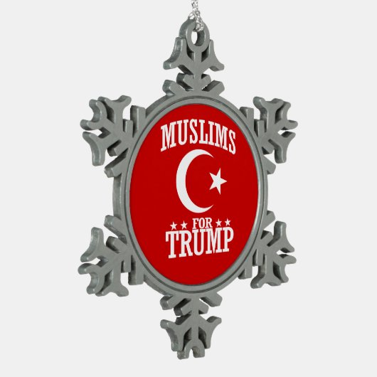 トランプのムスリム スノーフレークピューターオーナメント (左)