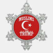 トランプのムスリム スノーフレークピューターオーナメント (正面)