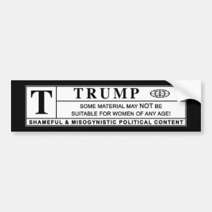 トランプのレーベル警告に反対する女性 バンパーステッカー
