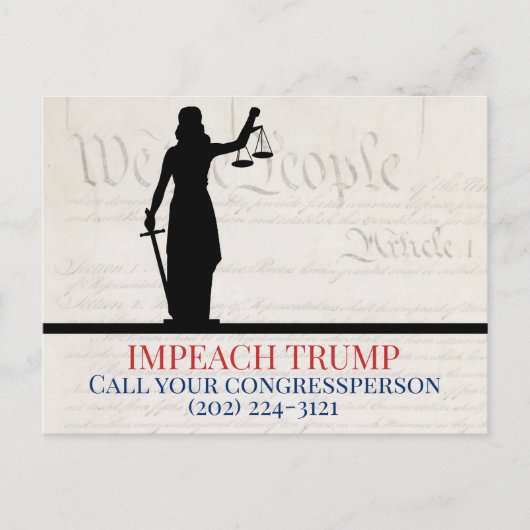 トランプの呼び掛け女性正義を弾劾 ポストカード (正面)