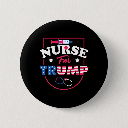 トランプの場合 – 保守的な共和党ナースのサポート 缶バッジ (正面)